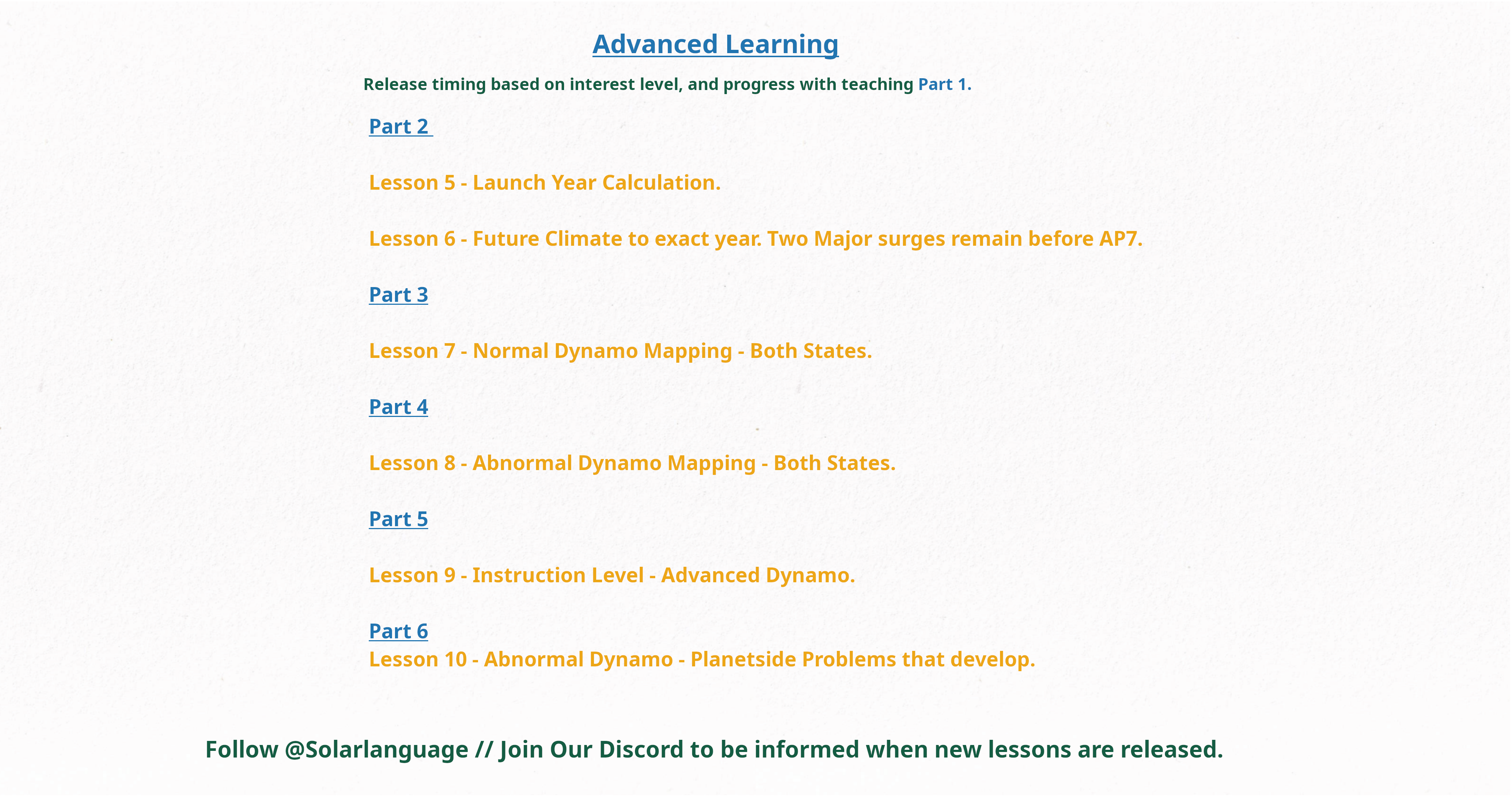 Advanced Learning